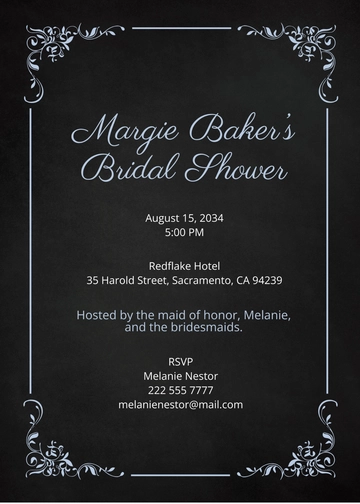 Free Modern Chalkboard Bridal Shower Invitation Template to Edit Online