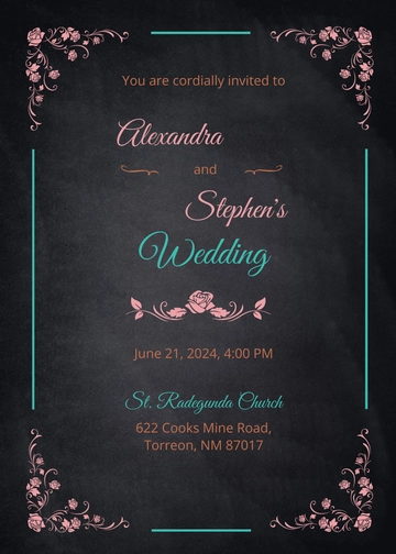 Free Creative Chalkboard Wedding Invitation Template to Edit Online