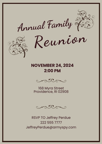 Free Family Reunion Invitation Template to Edit Online
