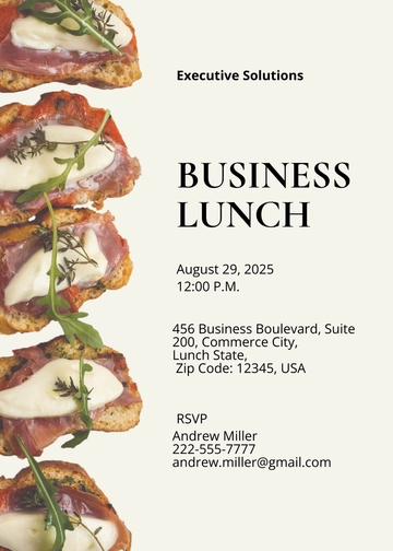 Free Business Lunch Invitation Template to Edit Online