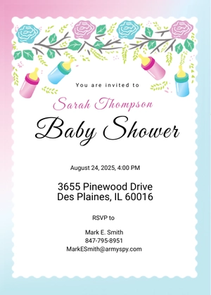 Free Editable Baby Shower Invitation Template to Edit Online