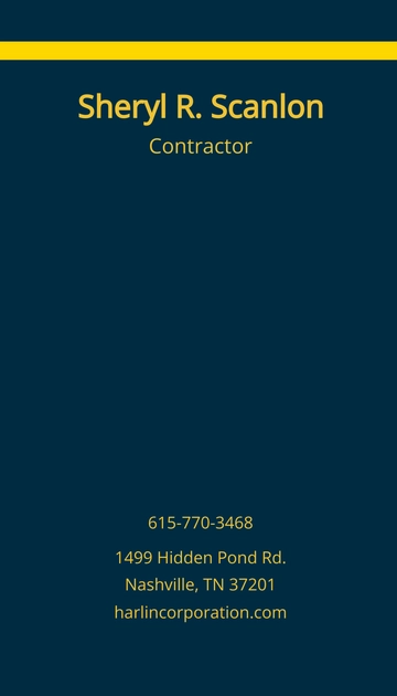 Free Contractor Business Card Template to Edit Online
