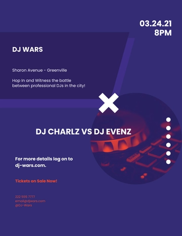 Free DJ Battle Flyer Template to Edit Online
