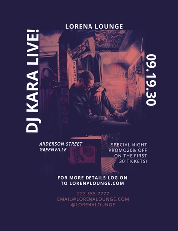 Free DJ Live - Club Flyer Template to Edit Online