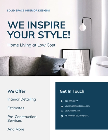 Free Interior Architect Flyer Template to Edit Online