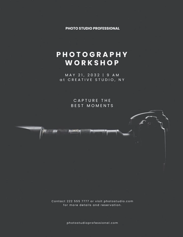 Free Minimalistic Photography Flyer Template to Edit Online
