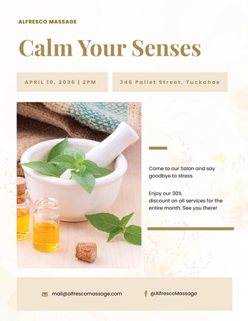Free Massage Salon Flyer Template to Edit Online