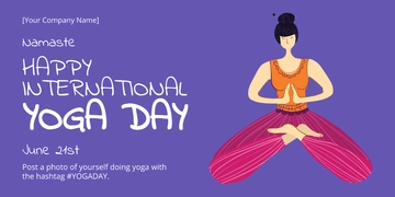 Free International Yoga Day Twitter Post Template to Edit Online