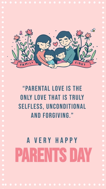 Free Parents Day WhatsApp Image Template to Edit Online