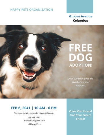 Free Cute Pet Adoption Bonus Flyer Template to Edit Online