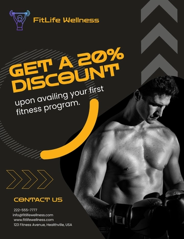 Free Fitness Healthy Diet Program Flyer Template to Edit Online