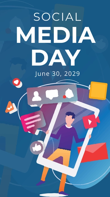 Free Social Media Day Whatsapp Image Template to Edit Online