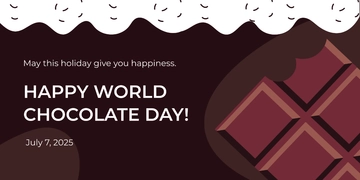 Free World Chocolate Day Twitter Post Template to Edit Online