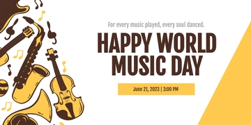 Free World Music Day Twitter Post Template to Edit Online