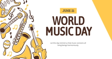 Free World Music Day Linkedin Post Template to Edit Online