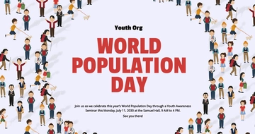 Free World Population Day Facebook Post Template to Edit Online