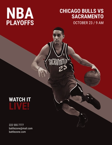 Free NBA Playoffs Flyer Template to Edit Online