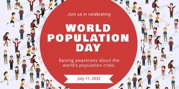 Free World Population Day Twitter Post Template to Edit Online