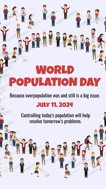 Free World Population Day Whatsapp Image Template to Edit Online
