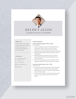 Automotive Quality Engineer Resume