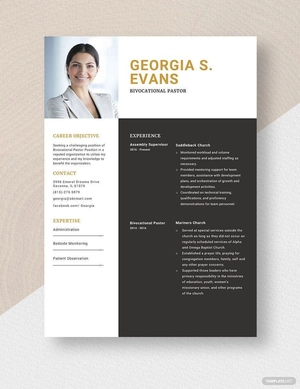 Bi-vocational Pastor Resume