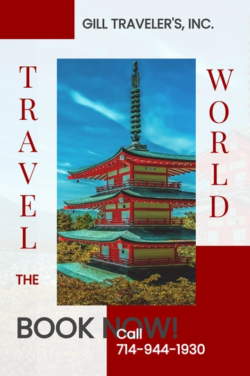 Free World Travel Pinterest Pin Template to Edit Online