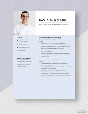 Blackberry Administrator Resume