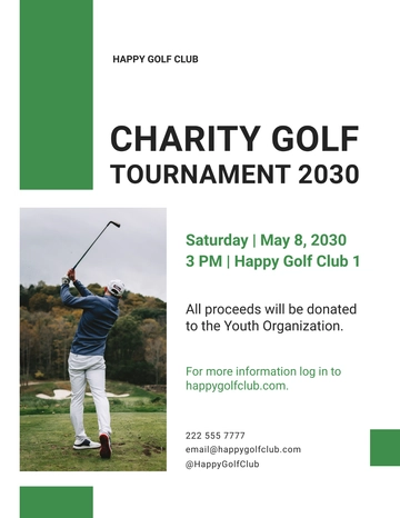 Free Golf Fundraiser flyer Template to Edit Online
