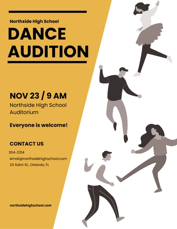 Free High School Audition Flyer Template to Edit Online Free High School Audition Flyer Template to Edit Online