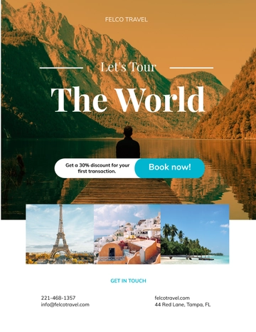 Free Tour Travel Agency Flyer Template to Edit Online