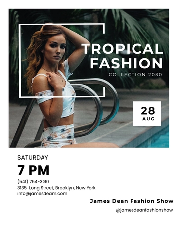 Free Tropical Fashion Show Flyer Template to Edit Online