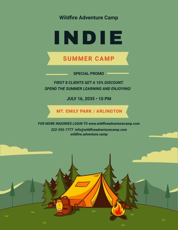 Free Indie Summer Camp Flyer Template to Edit Online