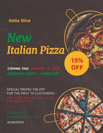 Free Italian Pizza Flyer Template to Edit Online