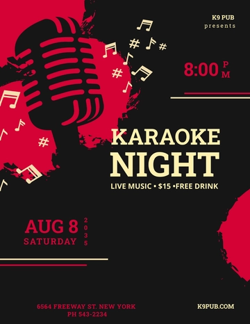 Free Karaoke Vintage Flyer Template to Edit Online