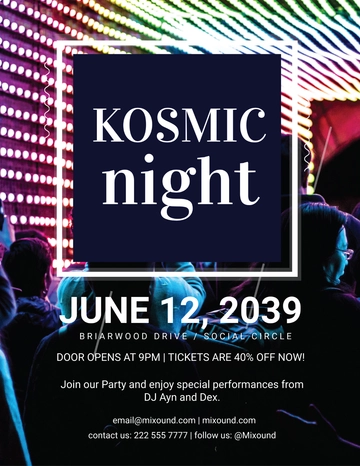 Free Kosmo DJ Flyer Template to Edit Online