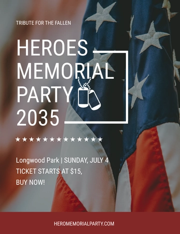 Free Memorial Day Party Flyer Template to Edit Online
