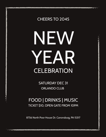 Free New Year Chalkboard Flyer Template to Edit Online