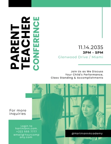 Free Parent Teacher Conference Flyer Template to Edit Online