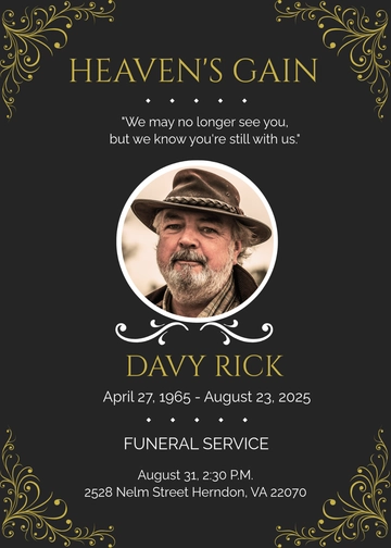 Free Memorial Eulogy Funeral Template to Edit Online