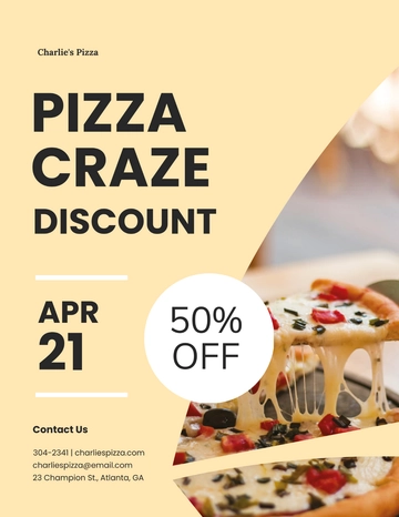 Free Pizza Discount Flyer Template to Edit Online