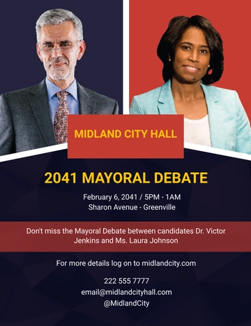 Free Political Debate Flyer Template to Edit Online