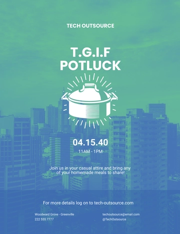 Free Potluck Event Flyer Template to Edit Online