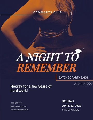 Free Prom Graduation Night Party Flyer Template to Edit Online
