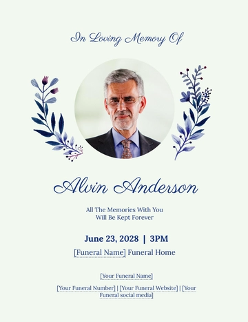 Free Simple Funeral Flyer Template to Edit Online
