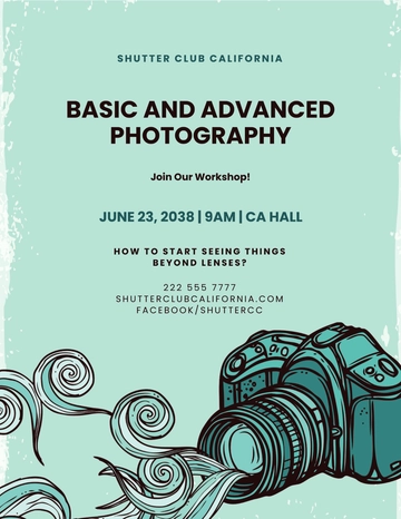 Free Simple Photography Flyer Template to Edit Online