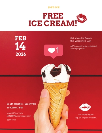 Free Simple Valentines Day Flyer Template to Edit Online