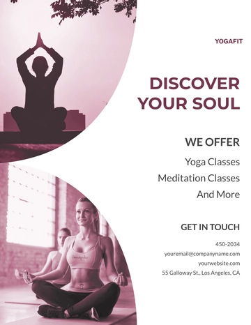 Free Simple Yoga Meditation Flyer Template to Edit Online