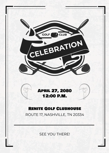 Free Golf Club Team Invitation Template to Edit Online