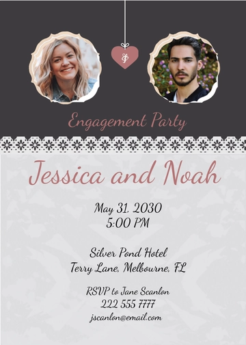 Free Elegant Engagement invitation Card Template to Edit Online