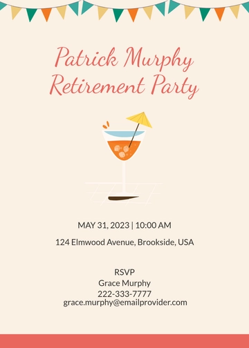 Free Elegant Retirement Party Invitation Template to Edit Online
